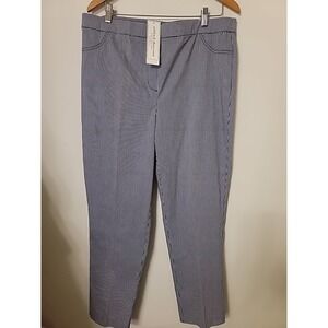 Women's 14 Ankle Pants Blue‎ & White Gingham Check Alfred Dunner NWT